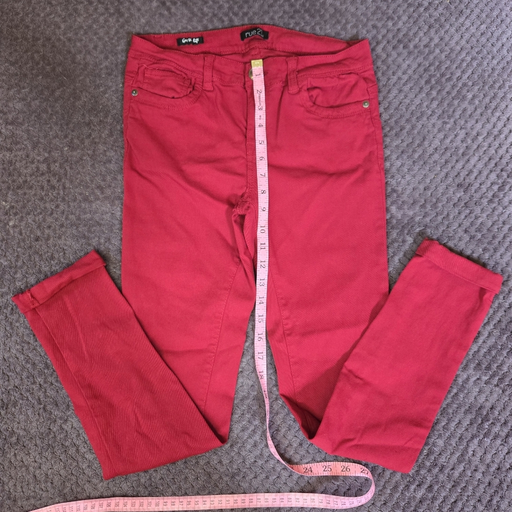 Rue21 Bright Red Pants Junior's Women Size 11/12 R